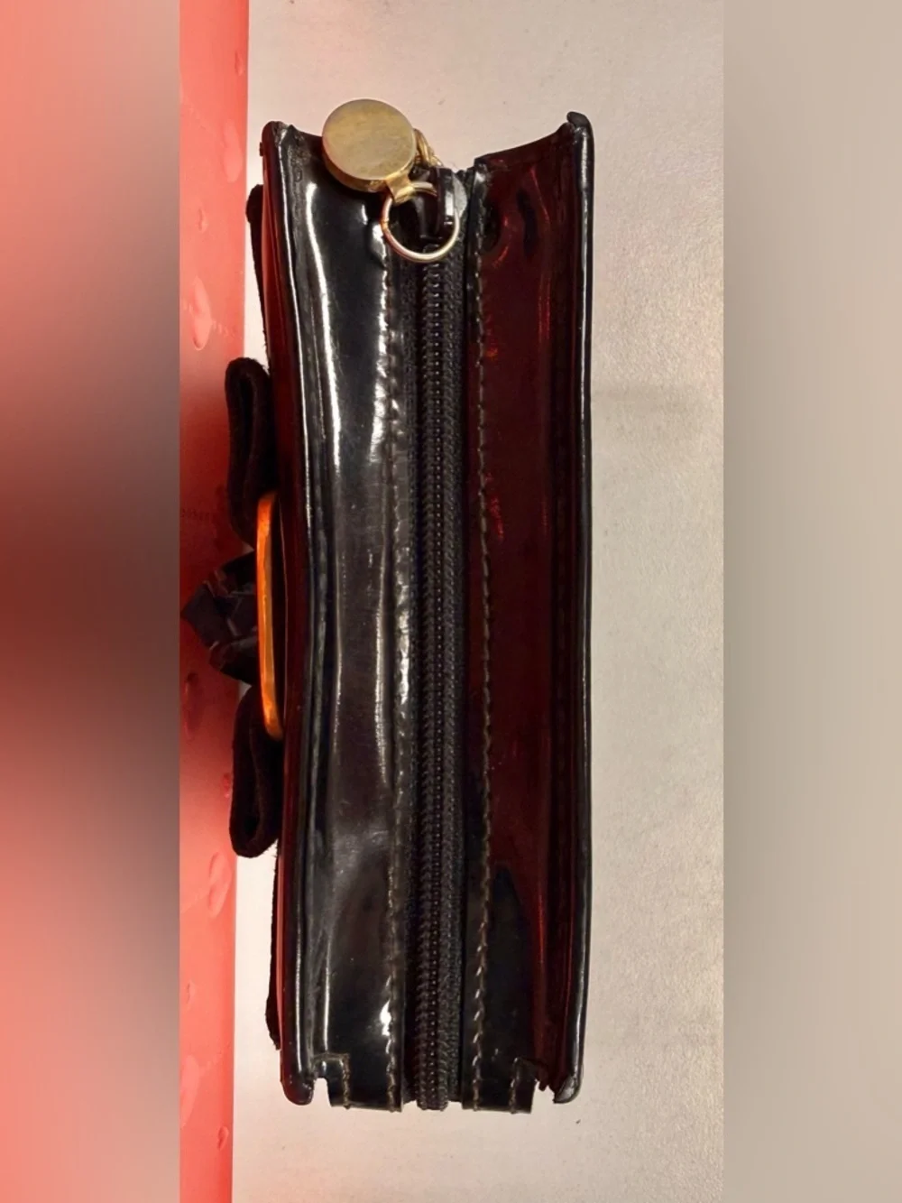 Salvatore Ferragamo Black Wallet with Gold Accents EUC